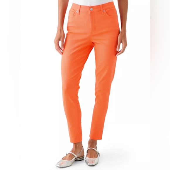 crown & ivy Denim - Crown & Ivy High Rise Skinny Orange Neo Jeans Pants Sz 12 New with tags NWT